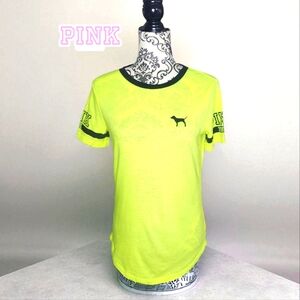 VICTORIA'S SECRET PINK Neon Yellow T-Shirt - XSmall